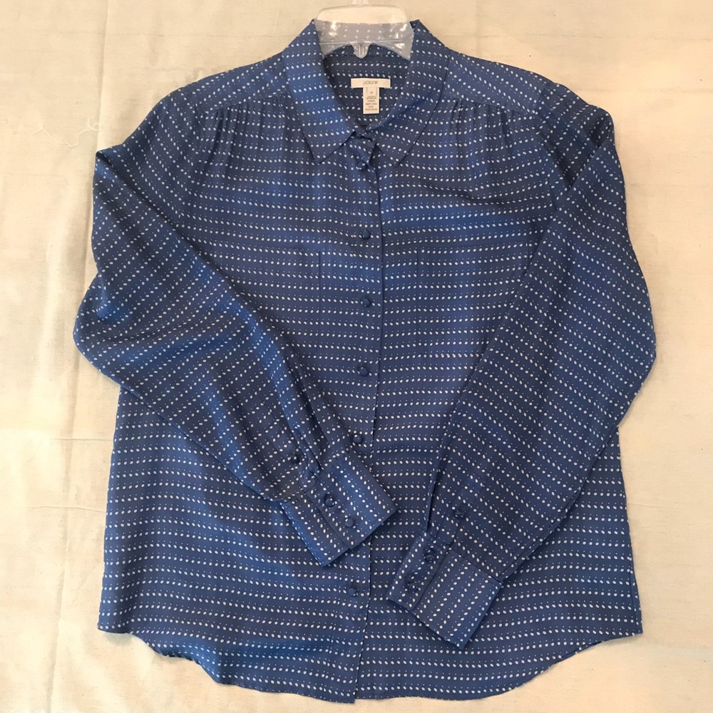 J Crew silk button front shirt